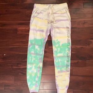 broken promises tie dye sweatpants